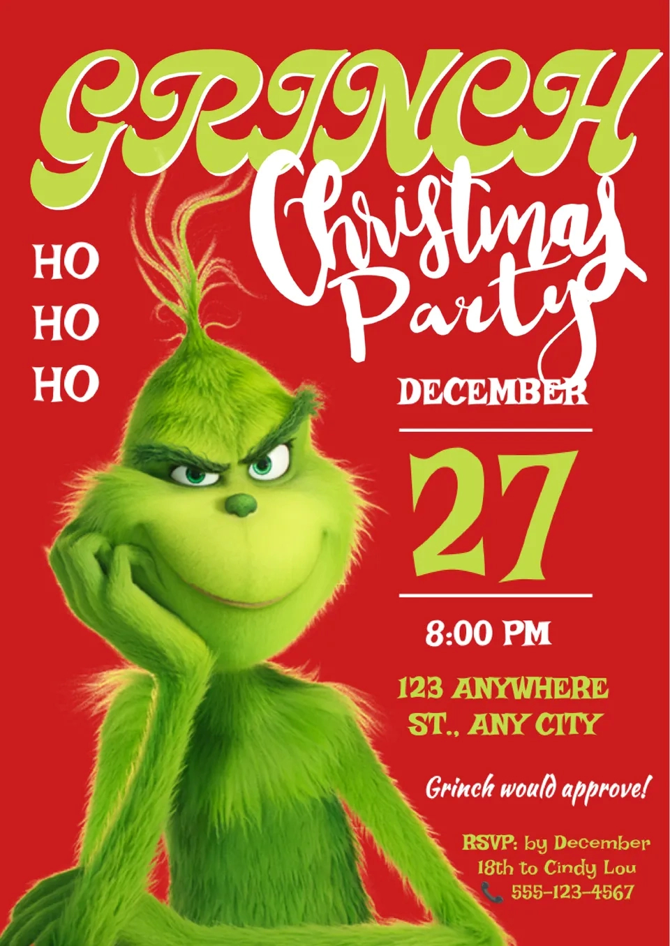 Free Grinch Christmas Invitation Template For Google Docs with regard to Free Printable Grinch Invitation Template