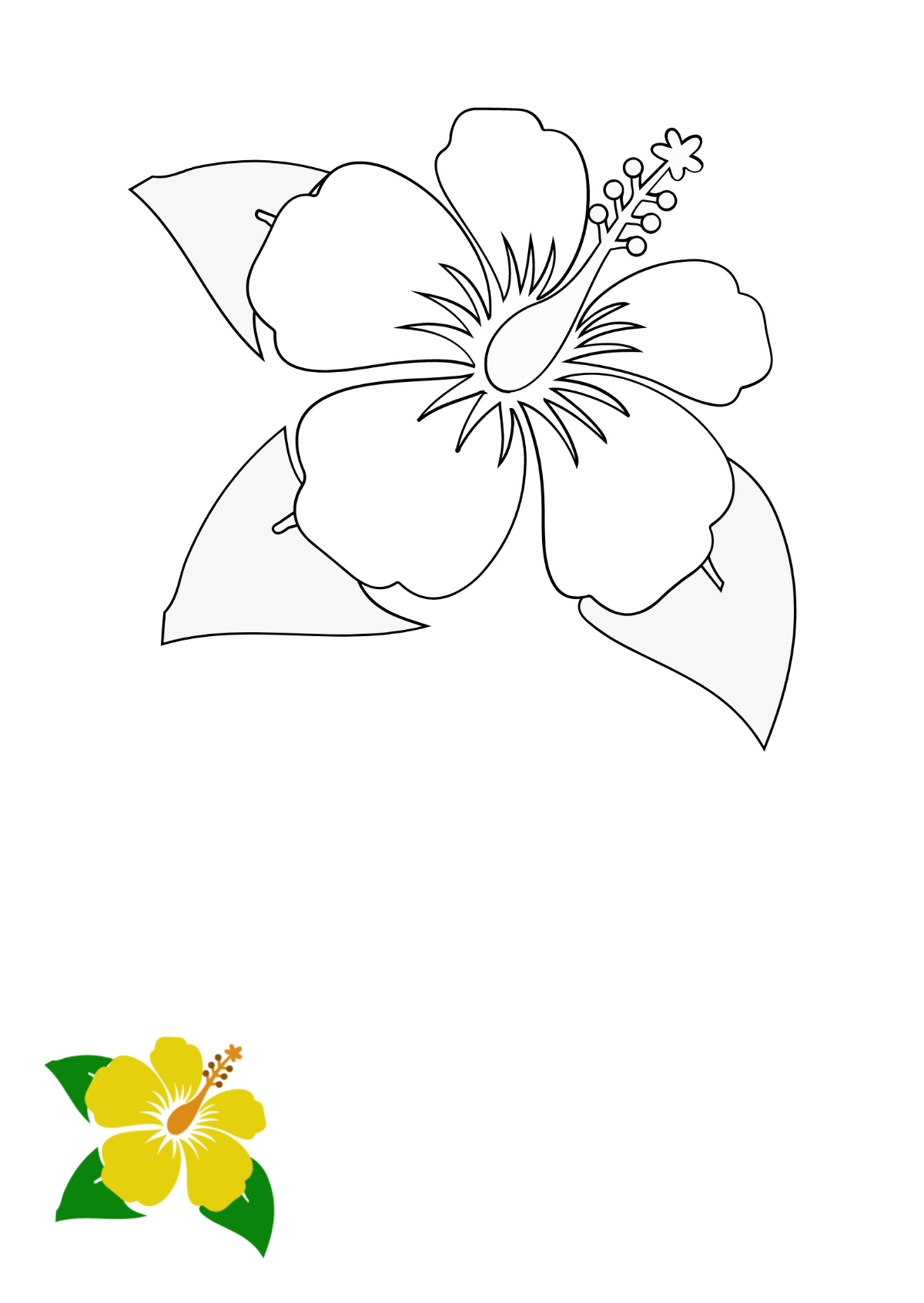 Free Hibiscus Flower Coloring Page Template To Edit Online within Free Printable Hibiscus Flower Template