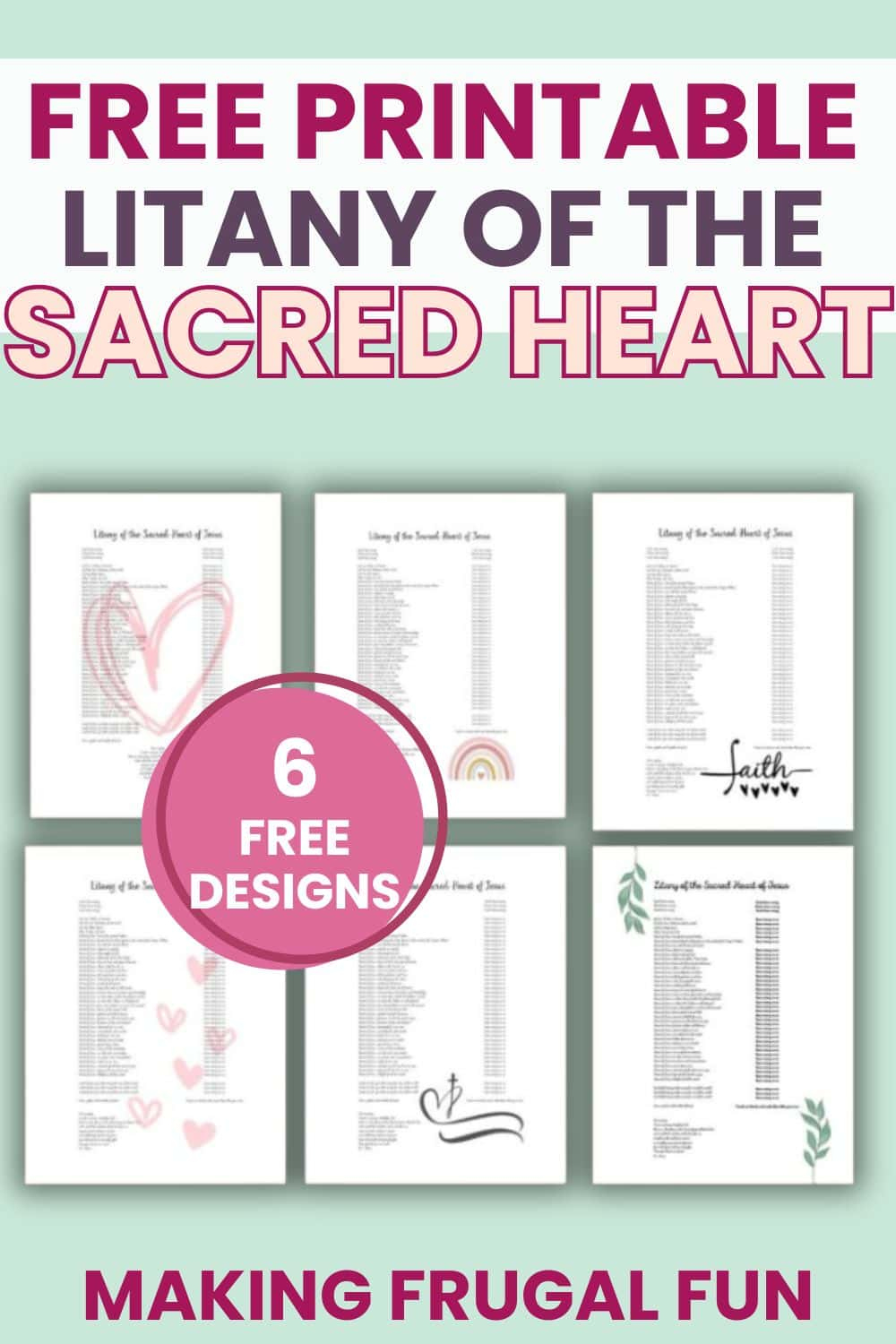 Free Litany Of The Sacred Heart Of Jesus Printable - Making Frugal Fun for Litany of the Sacred Heart of Jesus Printable