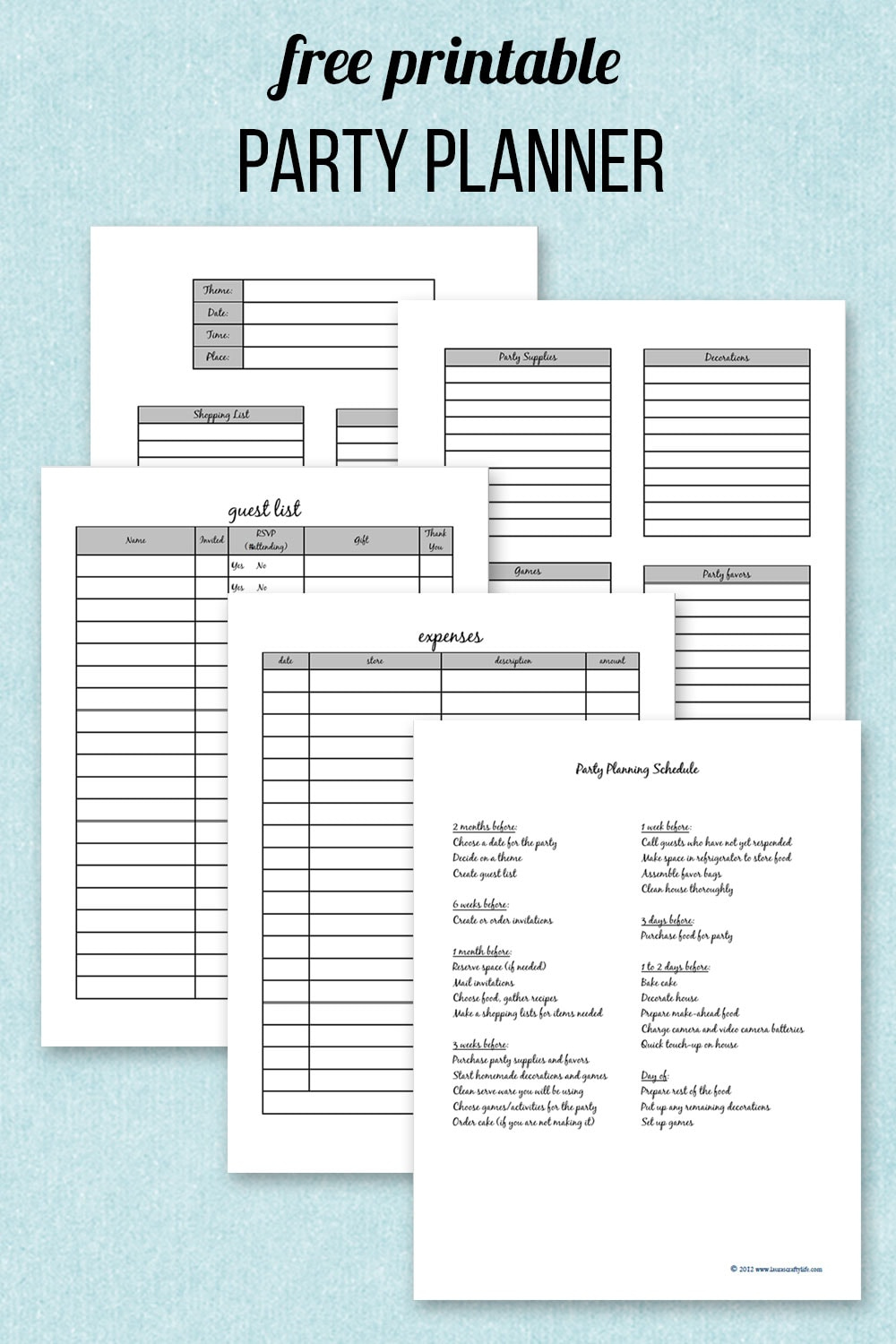 Free Party Planner Printable for Pdf Free Printable Party Planning Worksheet