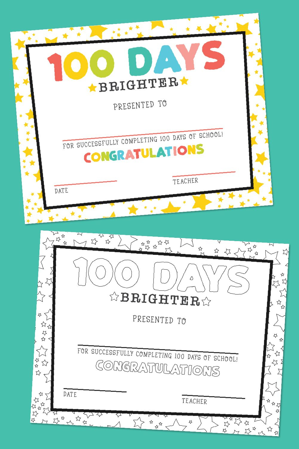 Free Printable 100 Days Of School Certificate - Hey, Let'S Make Stuff intended for 100 Days Smarter Certificate Free Printable