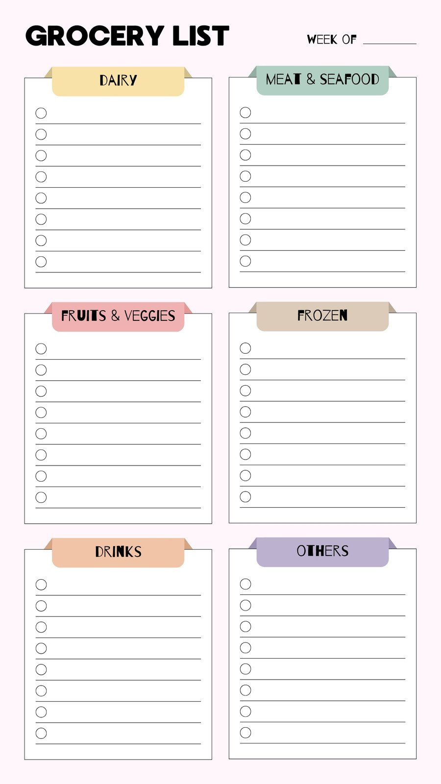 Free Printable And Customizable Grocery List Templates | Canva throughout Free Printable Shopping List Template