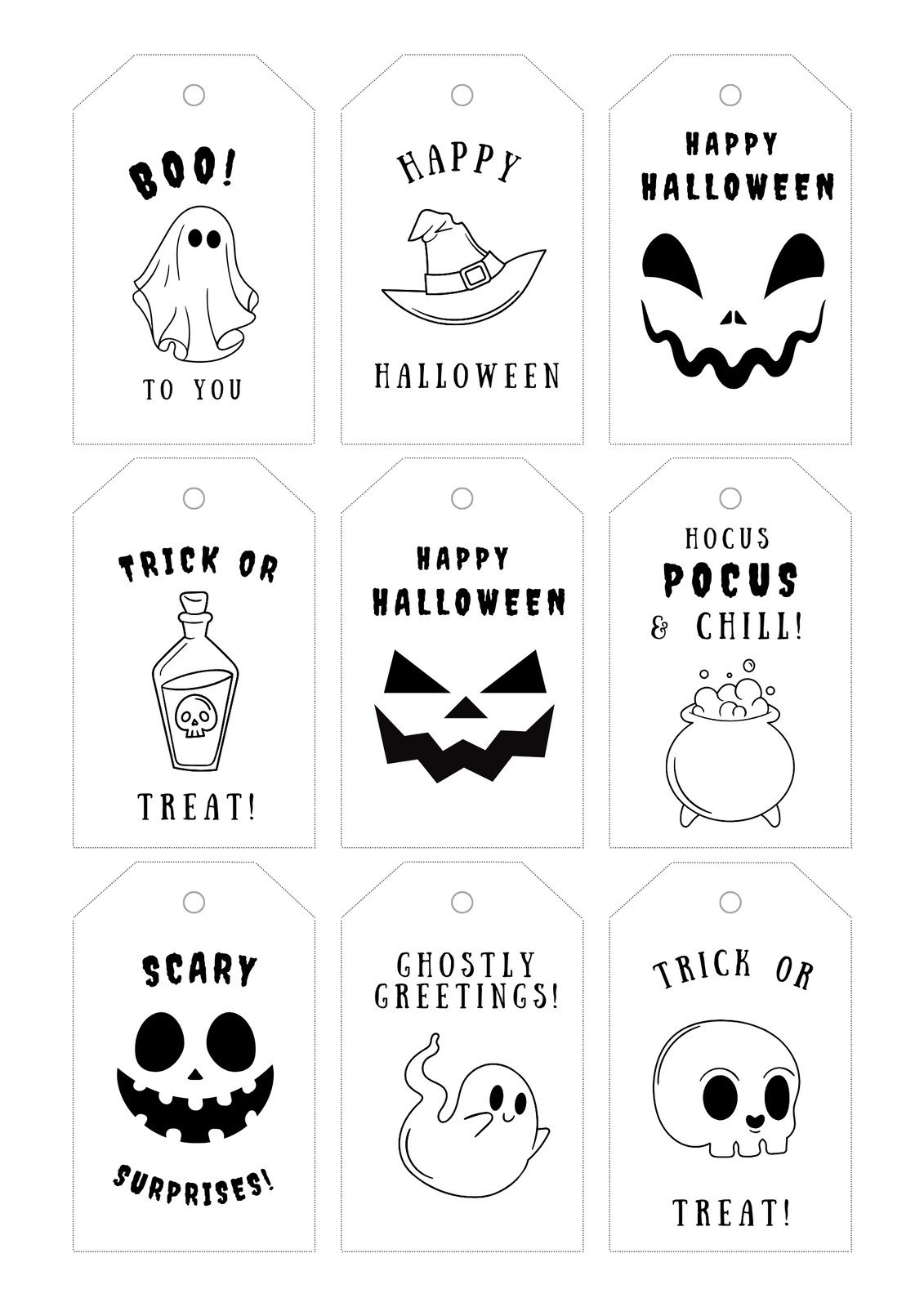 Free Printable And Customizable Halloween Tag Templates | Canva intended for Halloween Teacher Gift Tags Free Printable