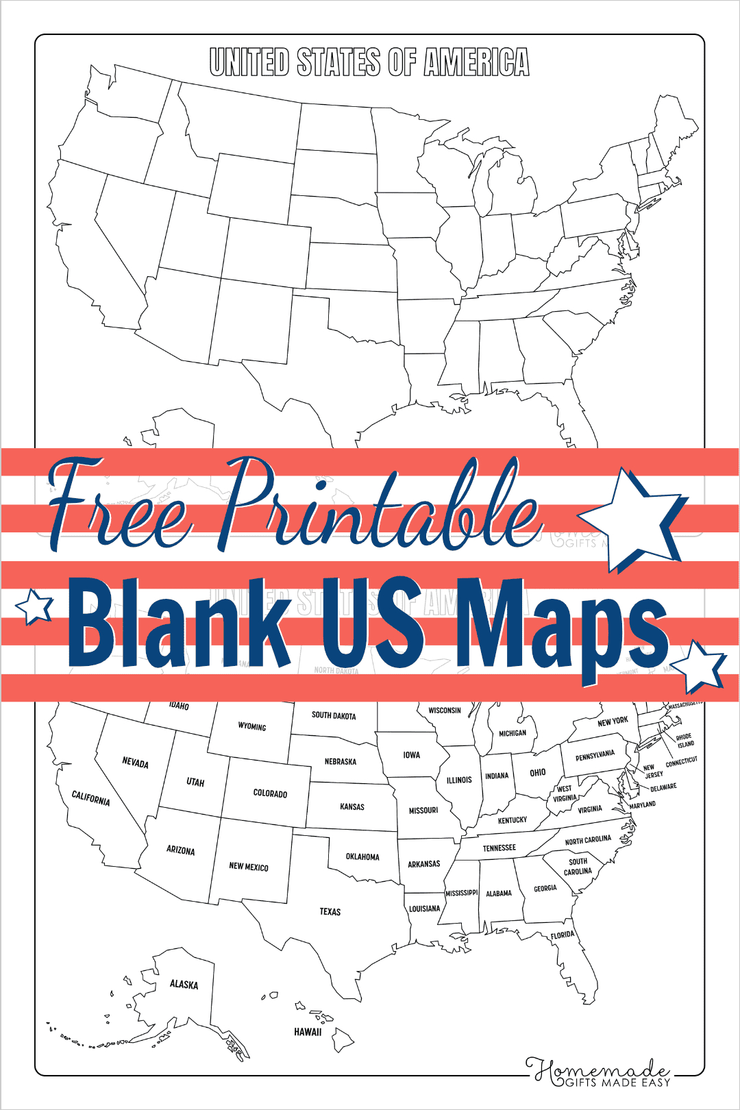 Free Printable Blank Us Map (Pdf Download) with Blank Us States Map Printable