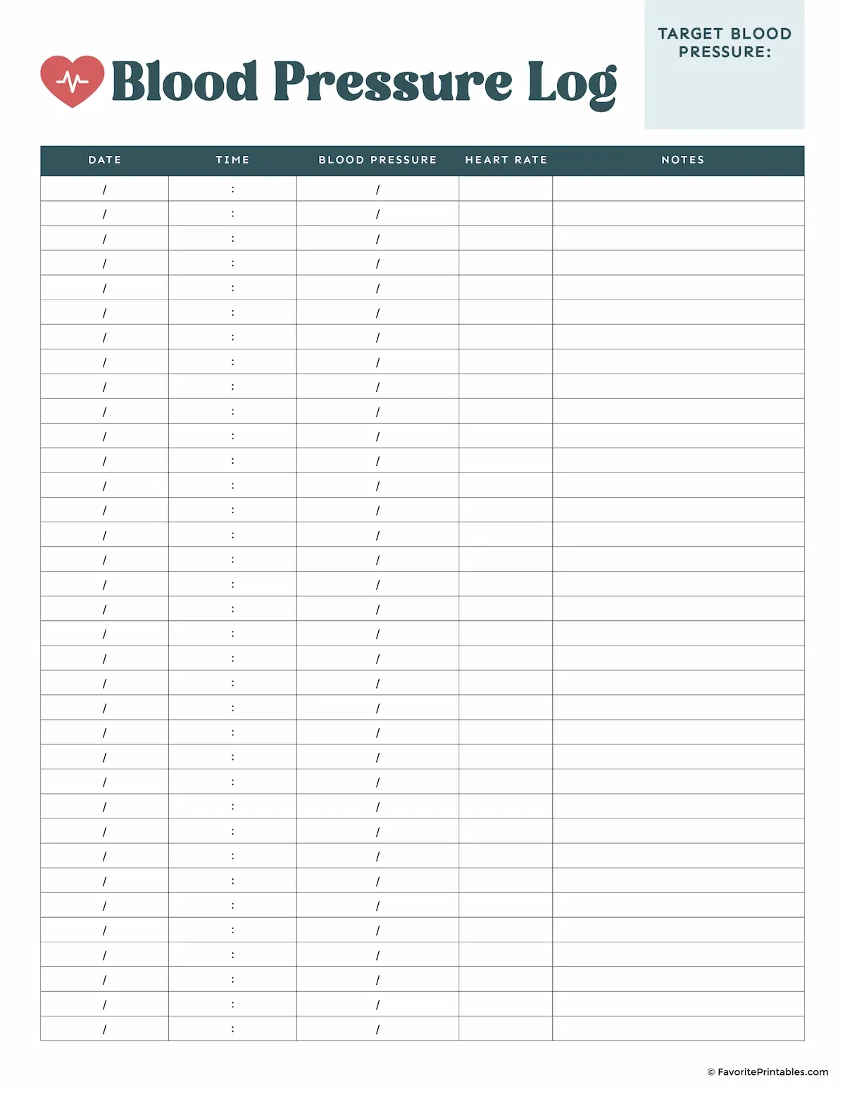 Free Printable Blood Pressure Log - Favorite Printables pertaining to Blood Pressure Tracker Printable Tracker