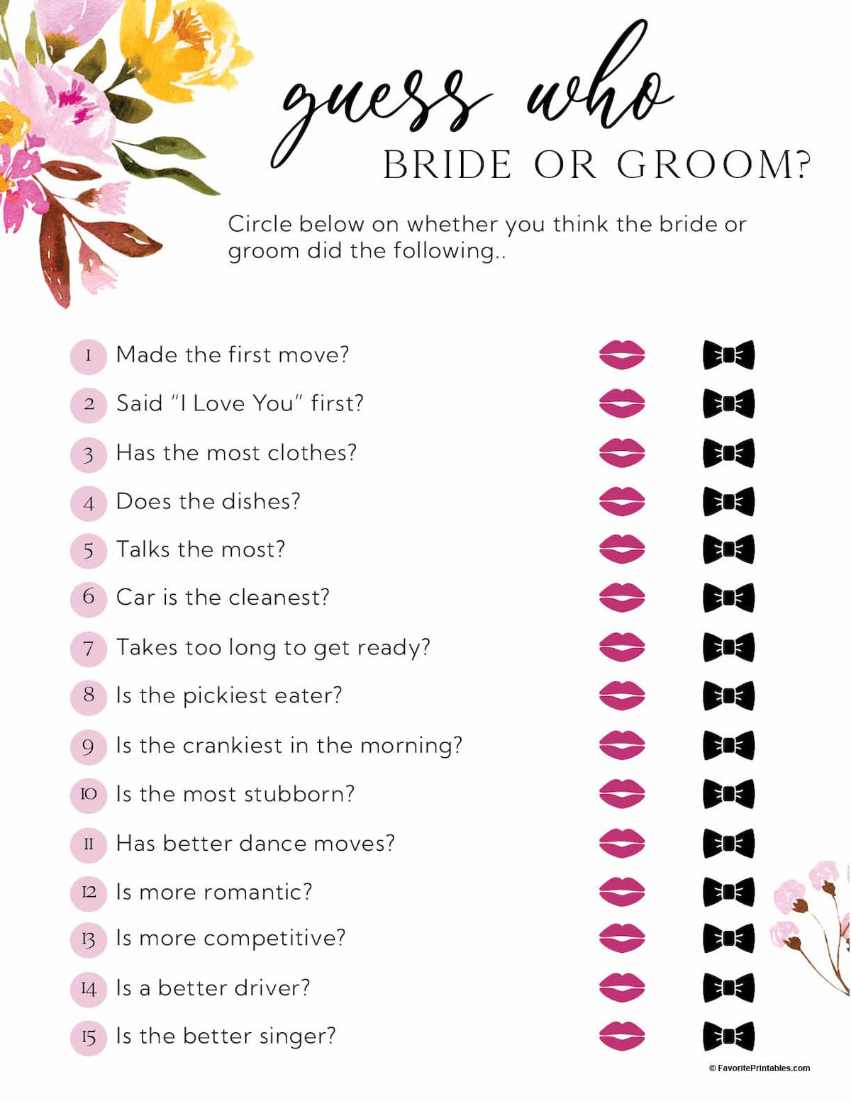Free Printable Bridal Shower Games - Favorite Printables for Bridal Shower Games Free Printables
