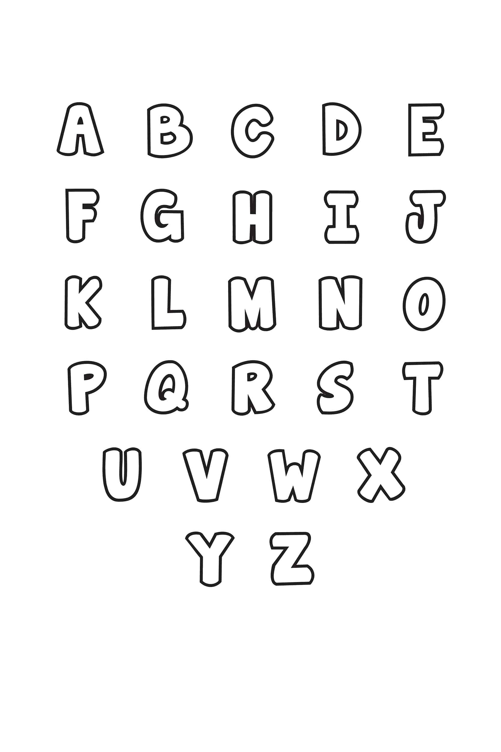 Free Printable Bubble Letter Alphabet Stencils with Free Printable Letter Stencils Large