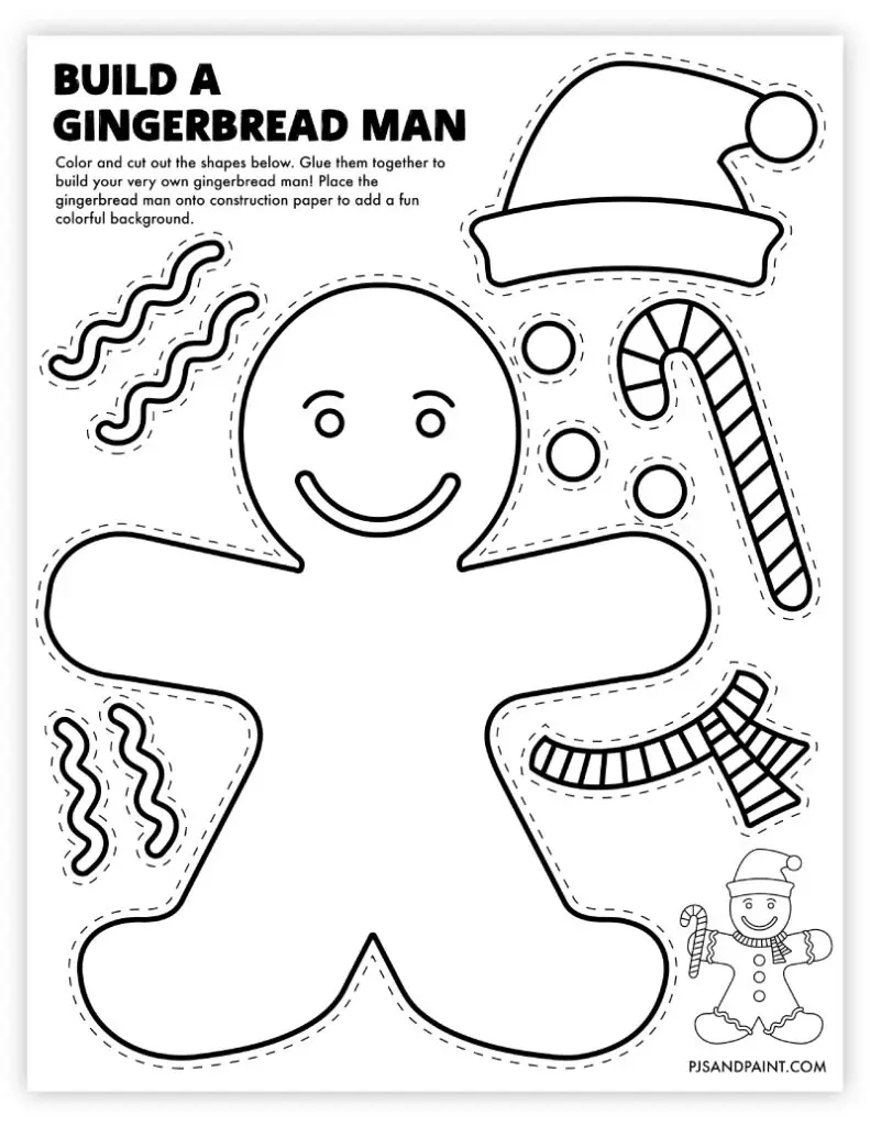 Free Printable Build A Gingerbread Man Craft - Pjs And Paint throughout Decorate A Gingerbread Man Printable