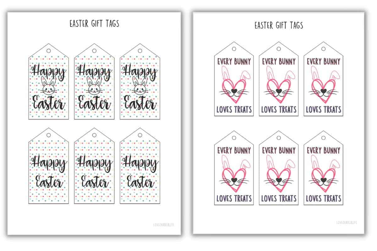 Free Printable Easter Gift Tags For Easter Baskets Or Gifts for Happy Easter Tags Free Printable