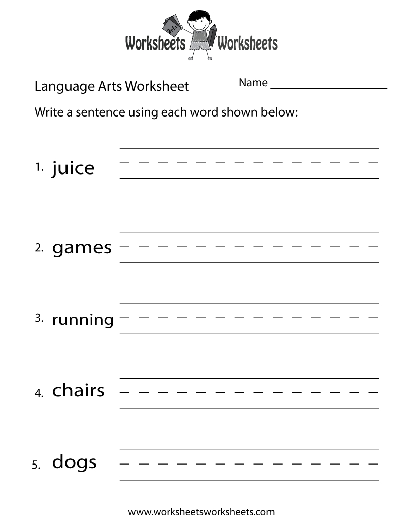 Free Printable English Language Arts Worksheet pertaining to Free Printable Language Arts Worksheets