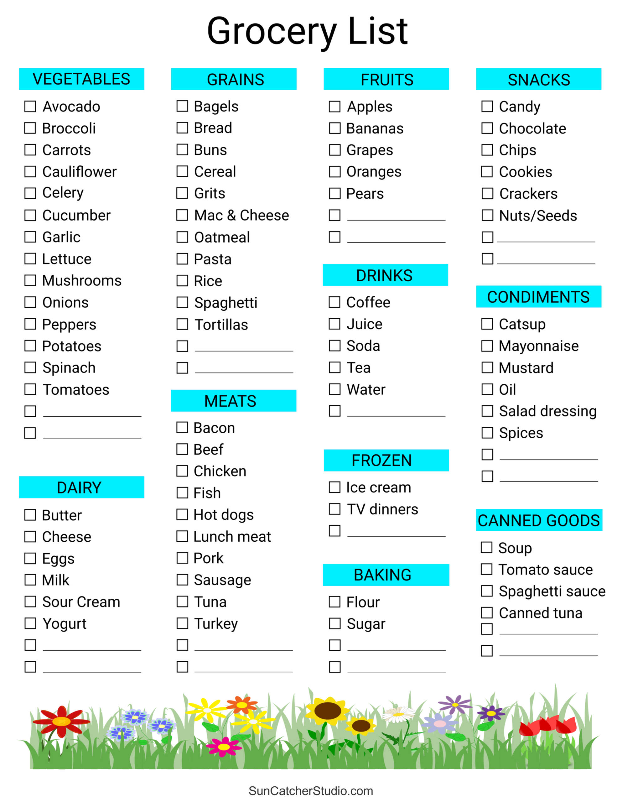 Free Printable Grocery List Templates (Pdf): Shopping Lists – Free in Printable Shopping List with Categories