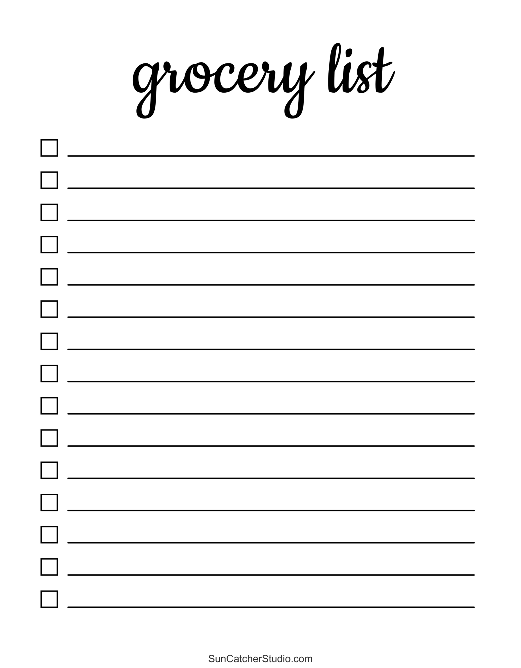 Free Printable Grocery List Templates (Pdf): Shopping Lists – Free inside Printable Blank Shopping List Template