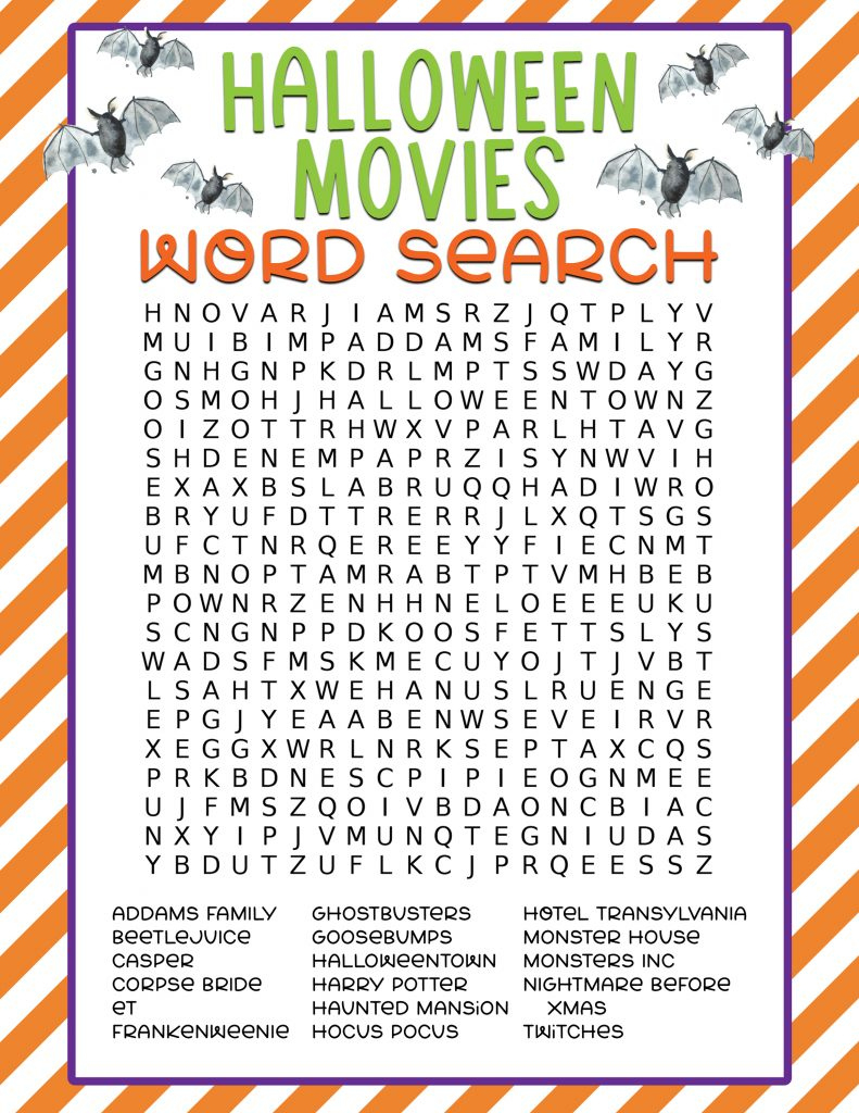 Free Printable Halloween Word Search - Pineapple Paper Co. pertaining to Free Printable Halloween Word Search Puzzles