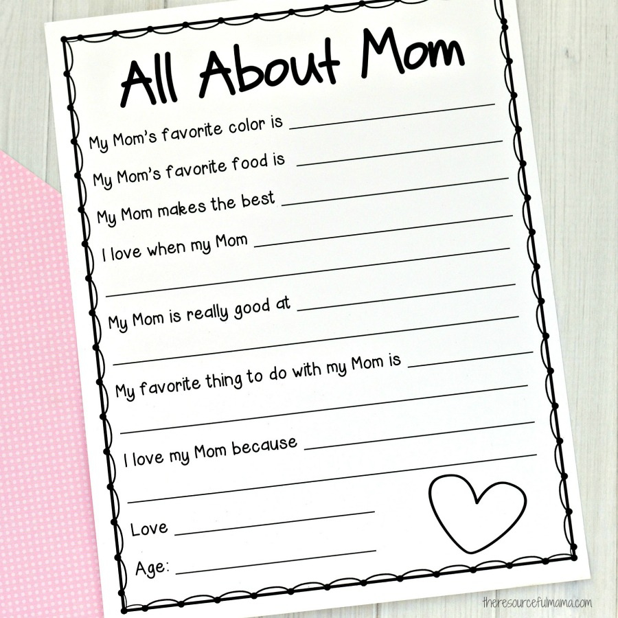Free Printable Mother'S Day Activities 2025 | Fran-Sa with Mother's Day Questionnaire For Kids Free Printable