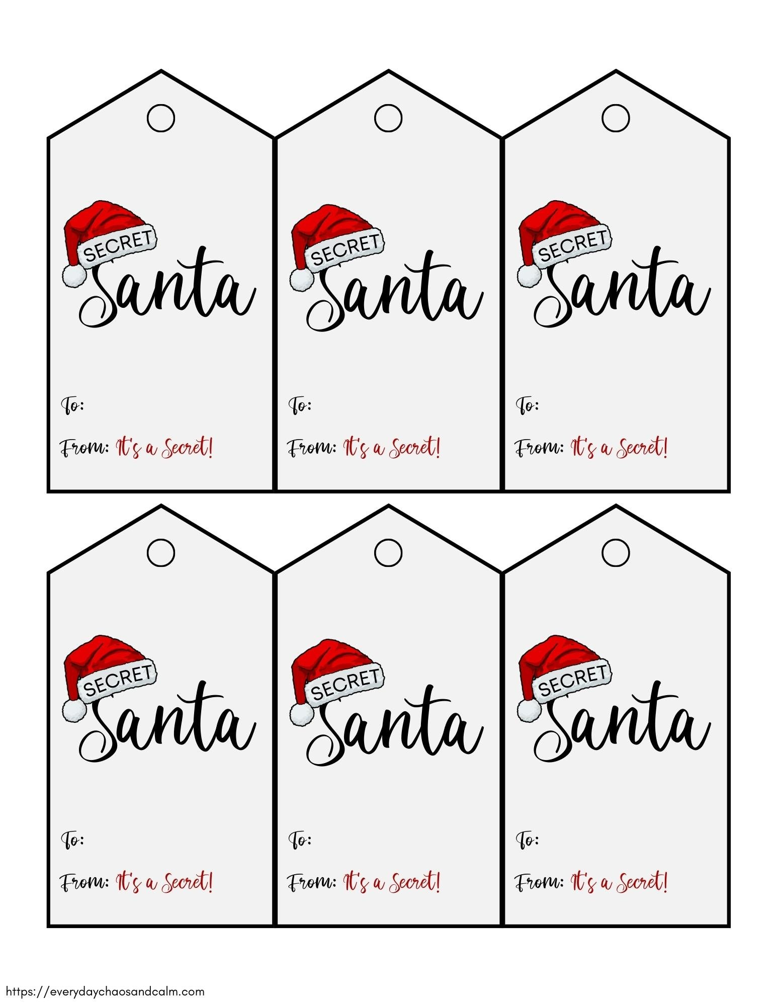 Free Printable Secret Santa Gift Tags throughout Free Printable Secret Santa Gift Tags