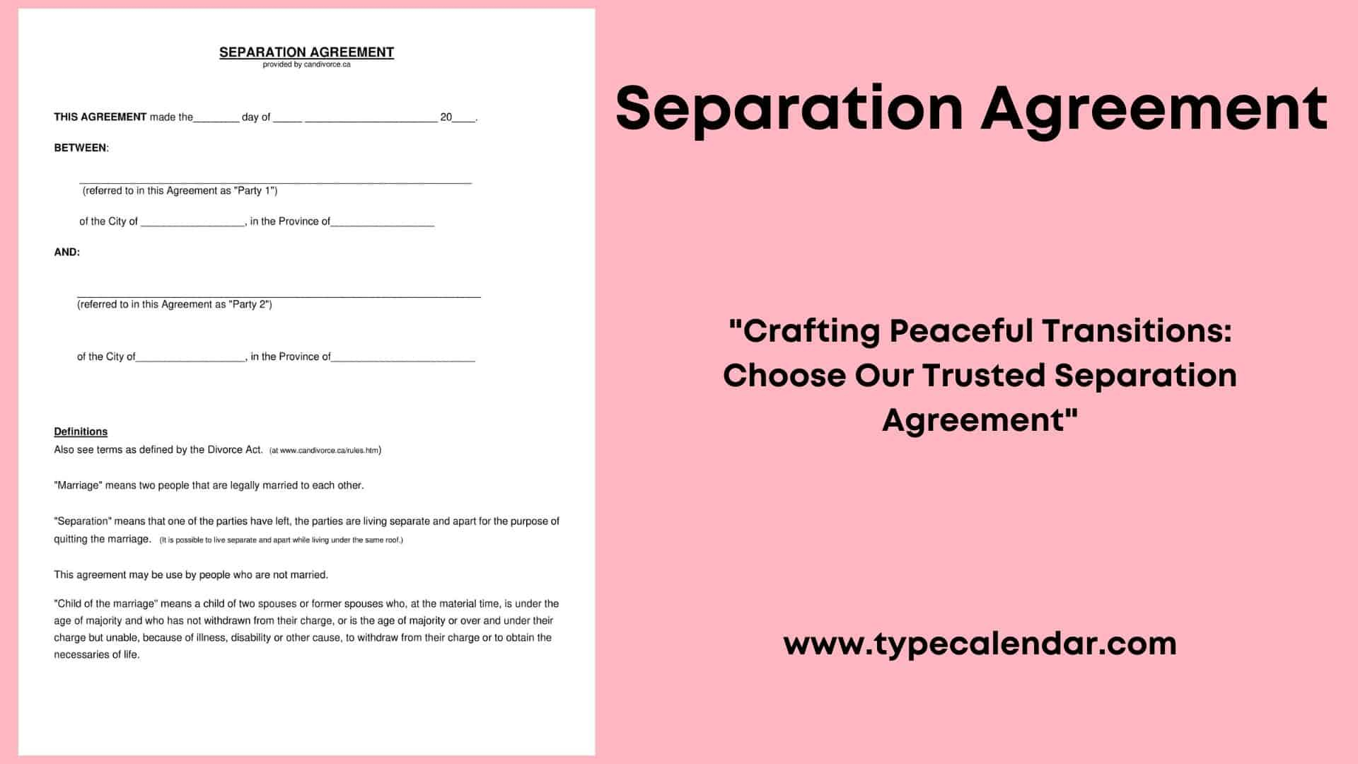 Free Printable Separation Agreement Templates [Pdf, Word] inside Printable Do It Yourself Separation Agreement