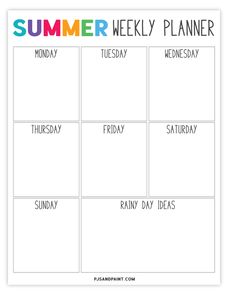 Free Printable Summer Planner And Summer Schedule Template in Free Printable Summer Daily Schedule Template