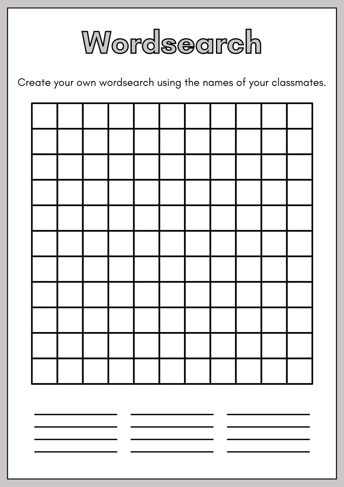 Free Printable Word Search Worksheet Templates | Canva throughout Create Your Own Word Search Free Printable