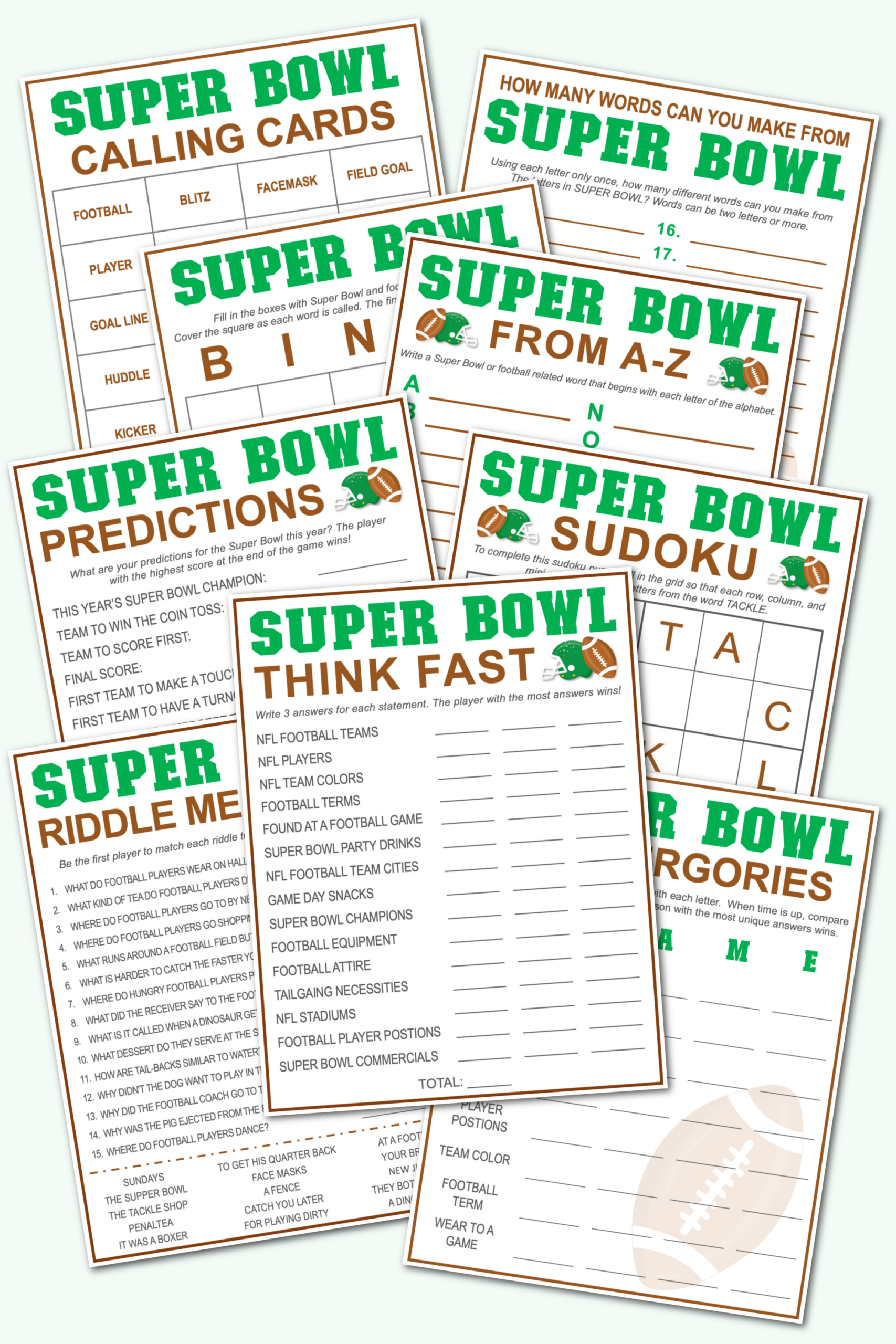 Free Super Bowl Printable Games - Kara Creates pertaining to Super Bowl Party Games Printable