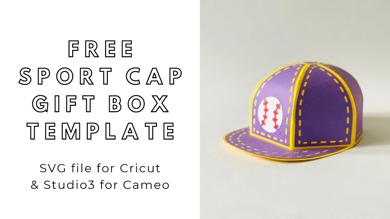 Free Svg Download - Diy Baseball Sport Cap Gift Box - Digital Files For Cricut And Silhouette Cameo regarding Paper Free Printable Baseball Hat Template Printable