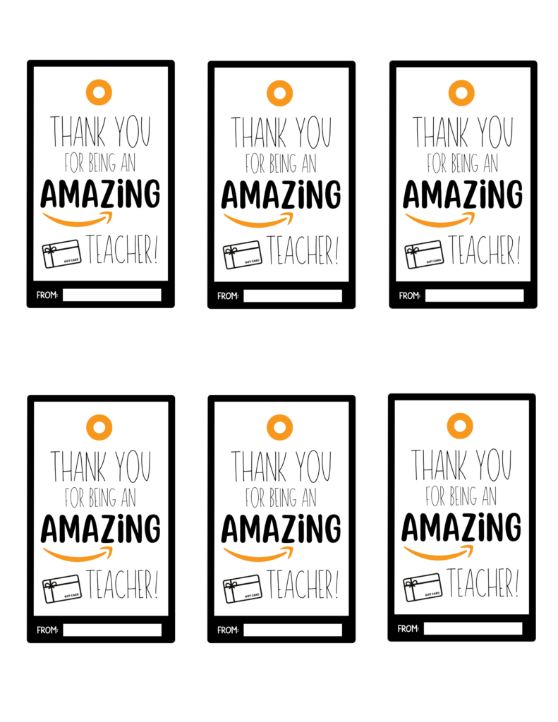 Free Teacher Appreciation Amazon Gift Card Tags | Baking You Happier regarding Amazon Teacher Gift Card Printable Free