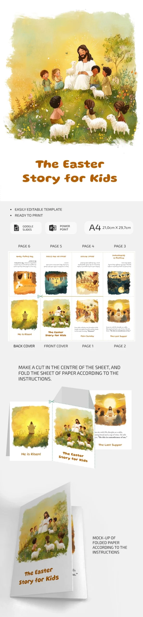 Free The Easter Story For Kids – Printable Mini Book Template In with Free Printable Easter Story Mini Book