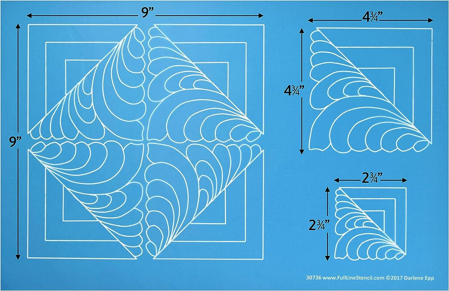 Full Line Stencil - Log Cabin Feather/Square Block Motif - Edge To with regard to Continuous Line Free Printable Quilting Stencils