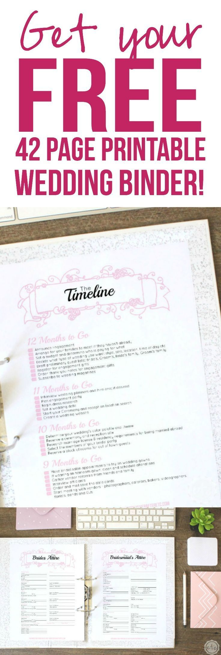 Get Your Free Wedding Binder! with regard to Free 42 Page Printable Wedding Binder