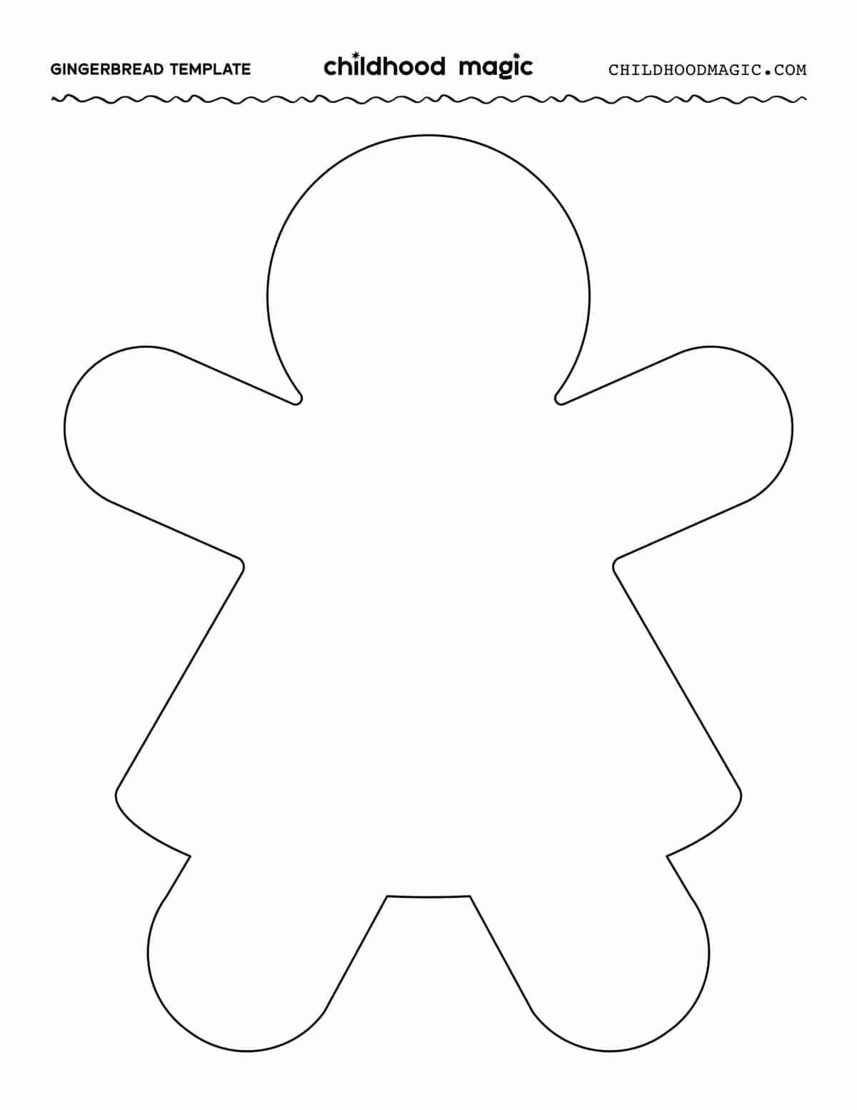 Gingerbread Man Template - Free Printable - Childhood Magic for Printable Picture of Gingerbread Man