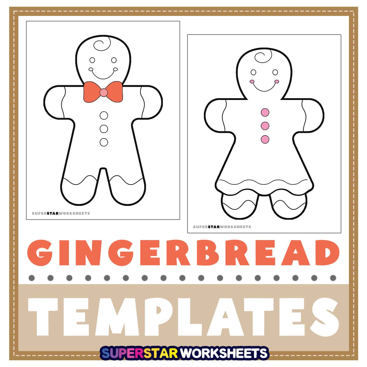 Gingerbread Man Template (Free Printables) - Superstar Worksheets within Gingerbread Man Printable Free Download
