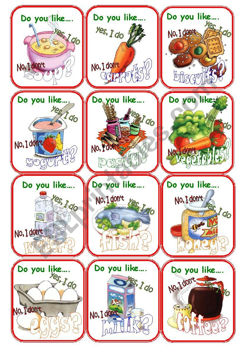 Go Fish Cards Food - Esl Worksheetlili27 pertaining to Printable Go Fish Card Game