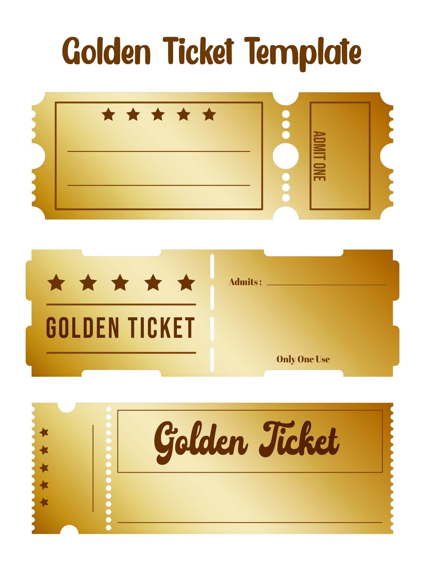Golden Ticket Template - 10 Free Pdf Printables | Printablee regarding Blank Printable Golden Ticket Template