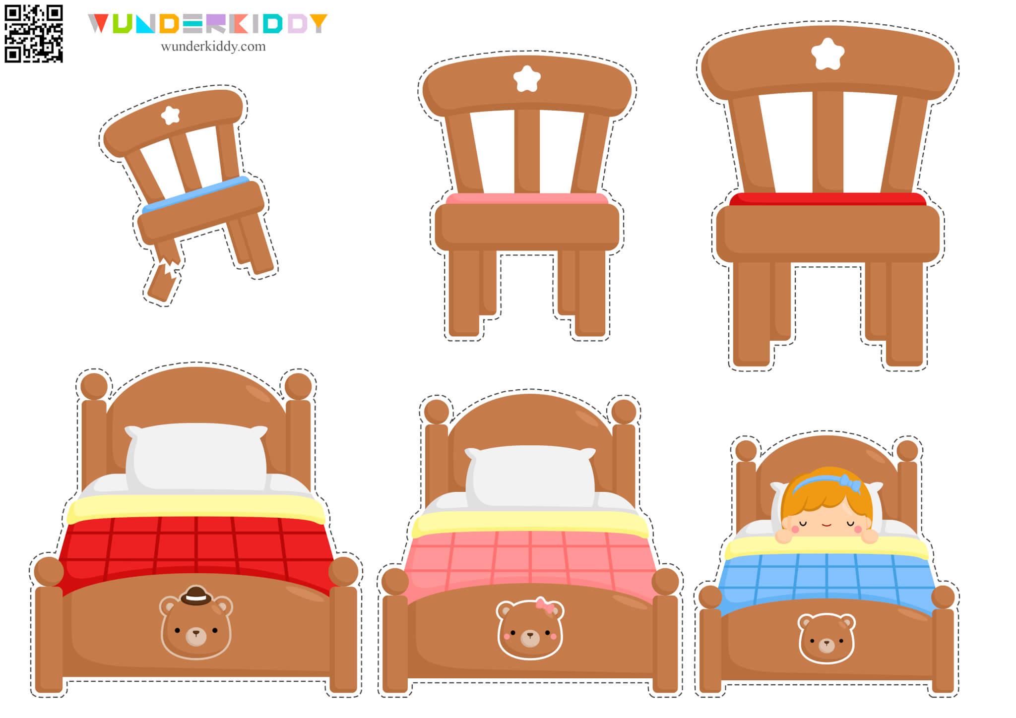 Goldilocks And The Three Bears Printable Activity For Kids intended for Goldilocks and the Three Bears Printables