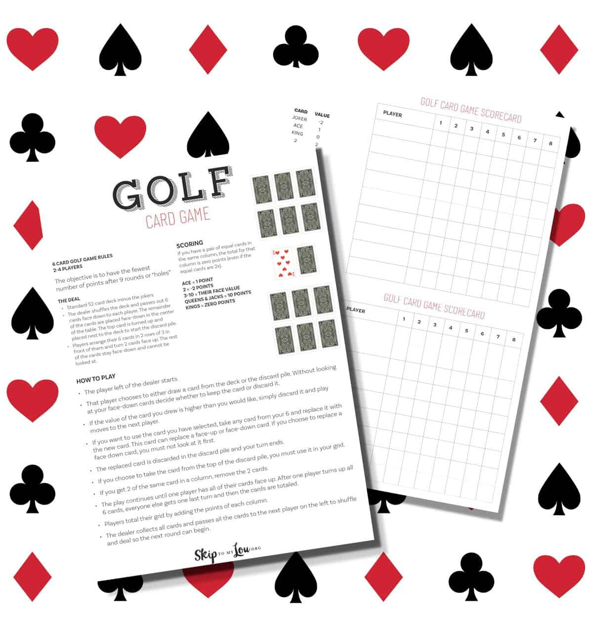 Golf Card Game | Skip To My Lou for Printable Golf Card Game Rules