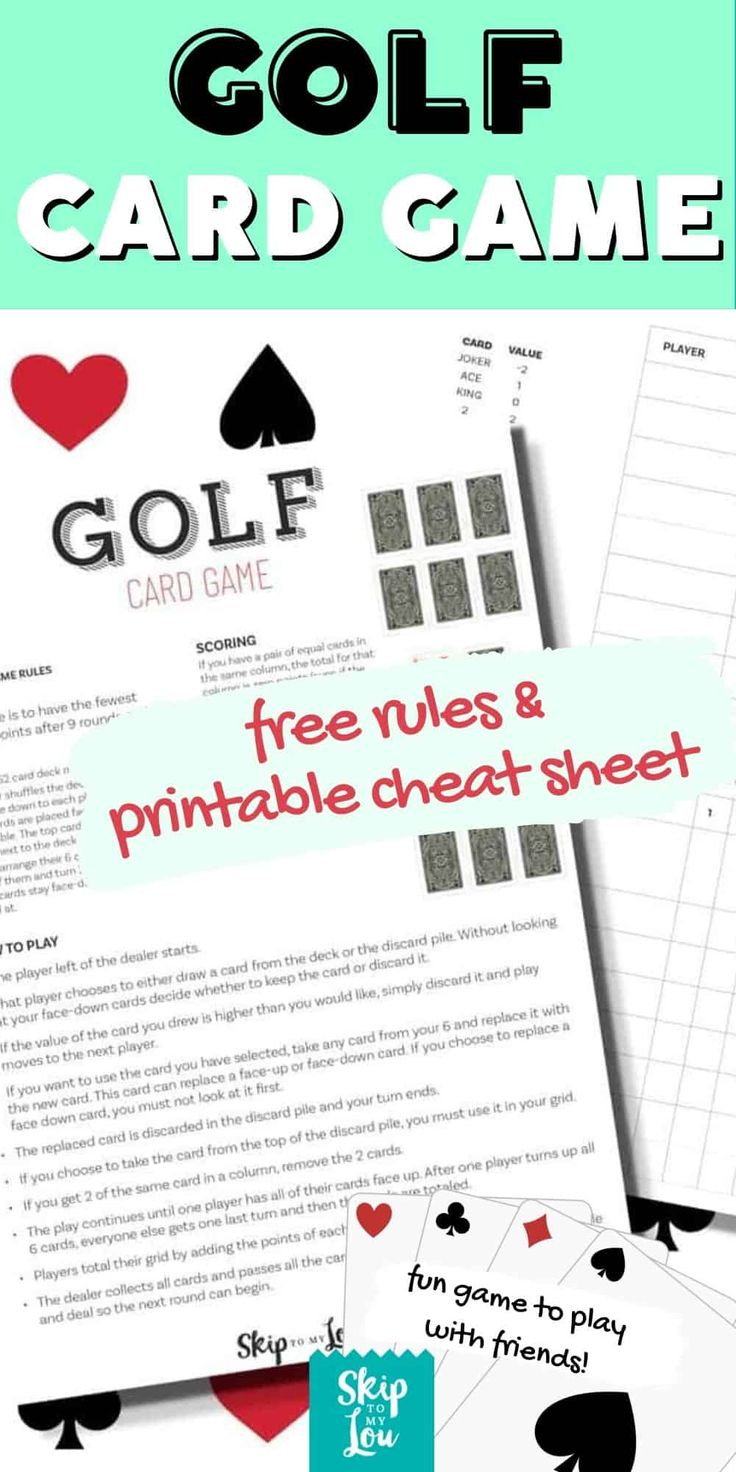 Golf Card Game | Skip To My Lou with regard to Printable Golf Card Game Rules
