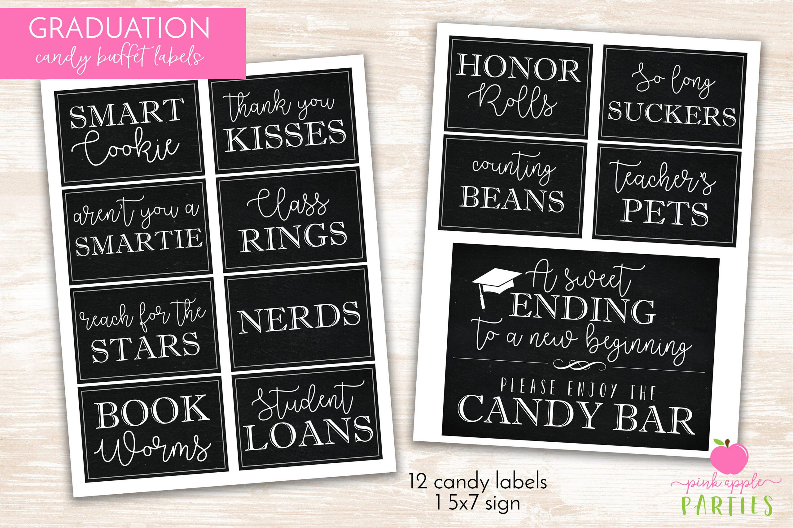Graduation Candy Labels - Printable Abschlussfeier - Candy Buffet with Free Printable Graduation Candy Buffet Signs