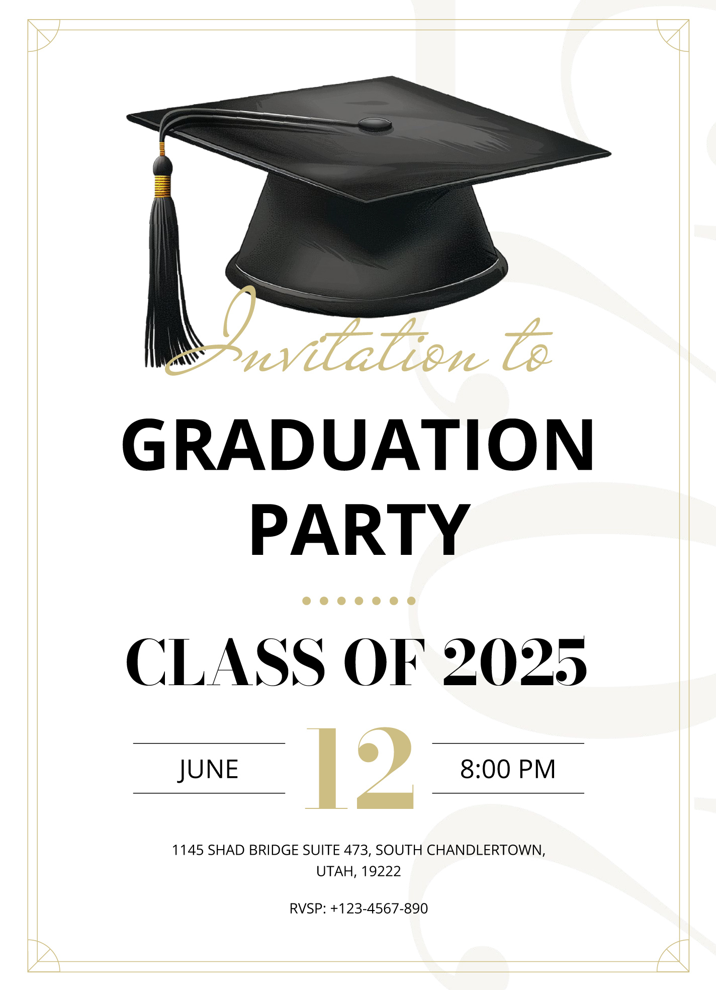 Graduation Party Invitation Free Google Docs Template - Gdoc.io throughout Graduation Announcements Free Printable Templates