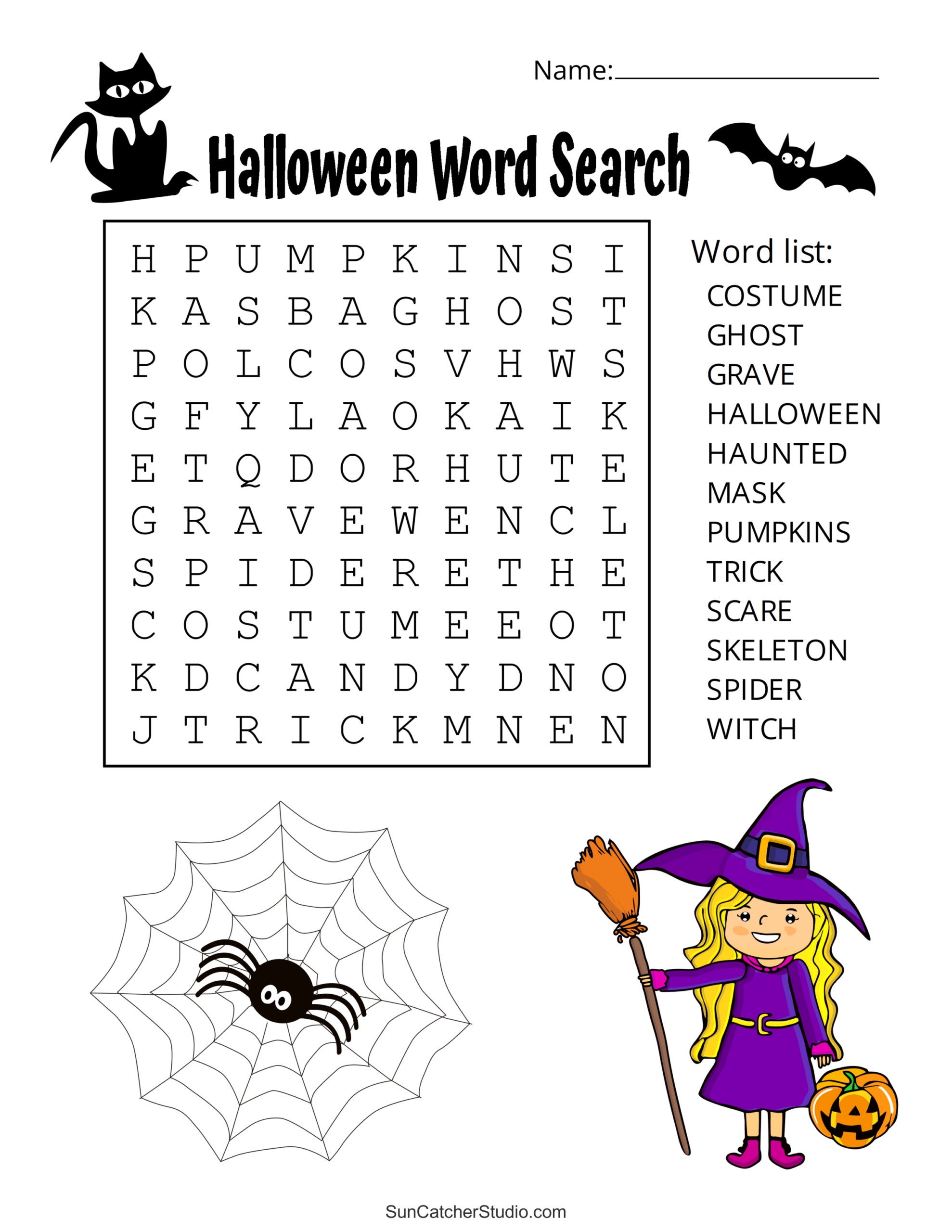 Halloween Word Search (Free Printable Puzzles) – Free Printables throughout Free Printable Halloween Word Search