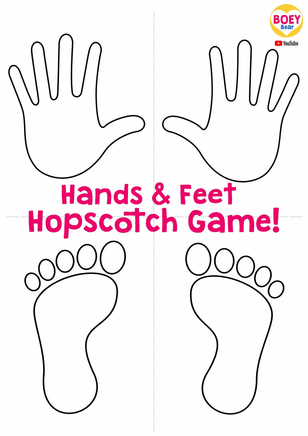 Hands &amp; Feet Hopscotch Game! in Hopscotch Hands And Feet Printable