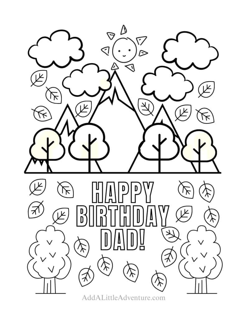 Happy Birthday Dad Coloring Pages - Free Printables within Birthday Card For Dad Printable