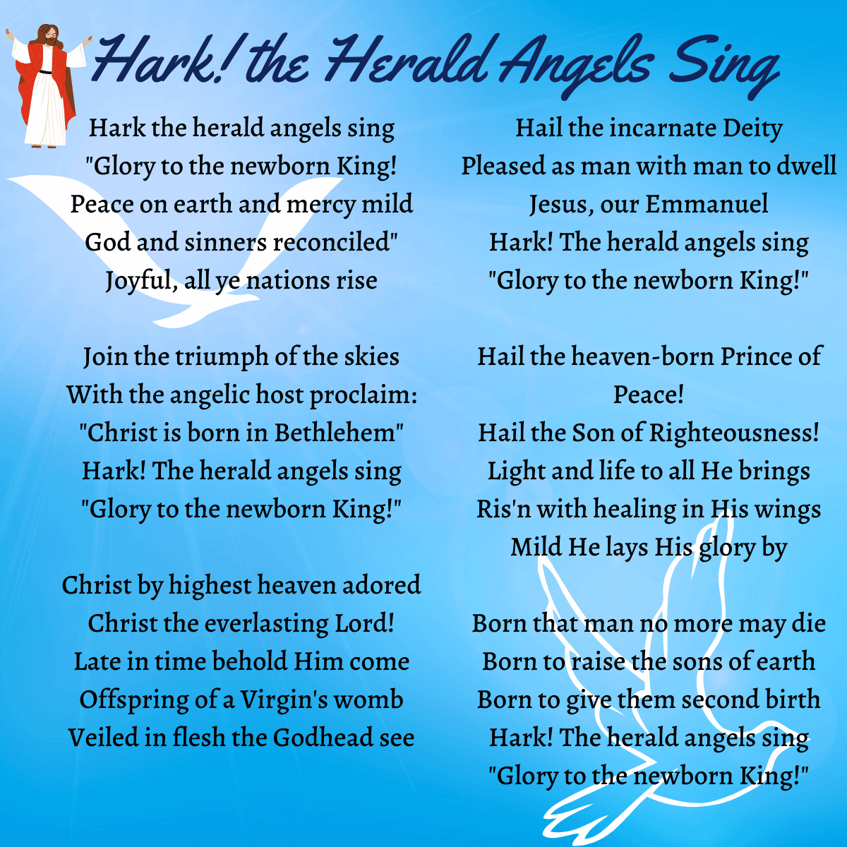 Hark! The Herald Angels Sing Printable Lyrics, Origins, And Video with regard to Hark the Herald Angels Lyrics Printable