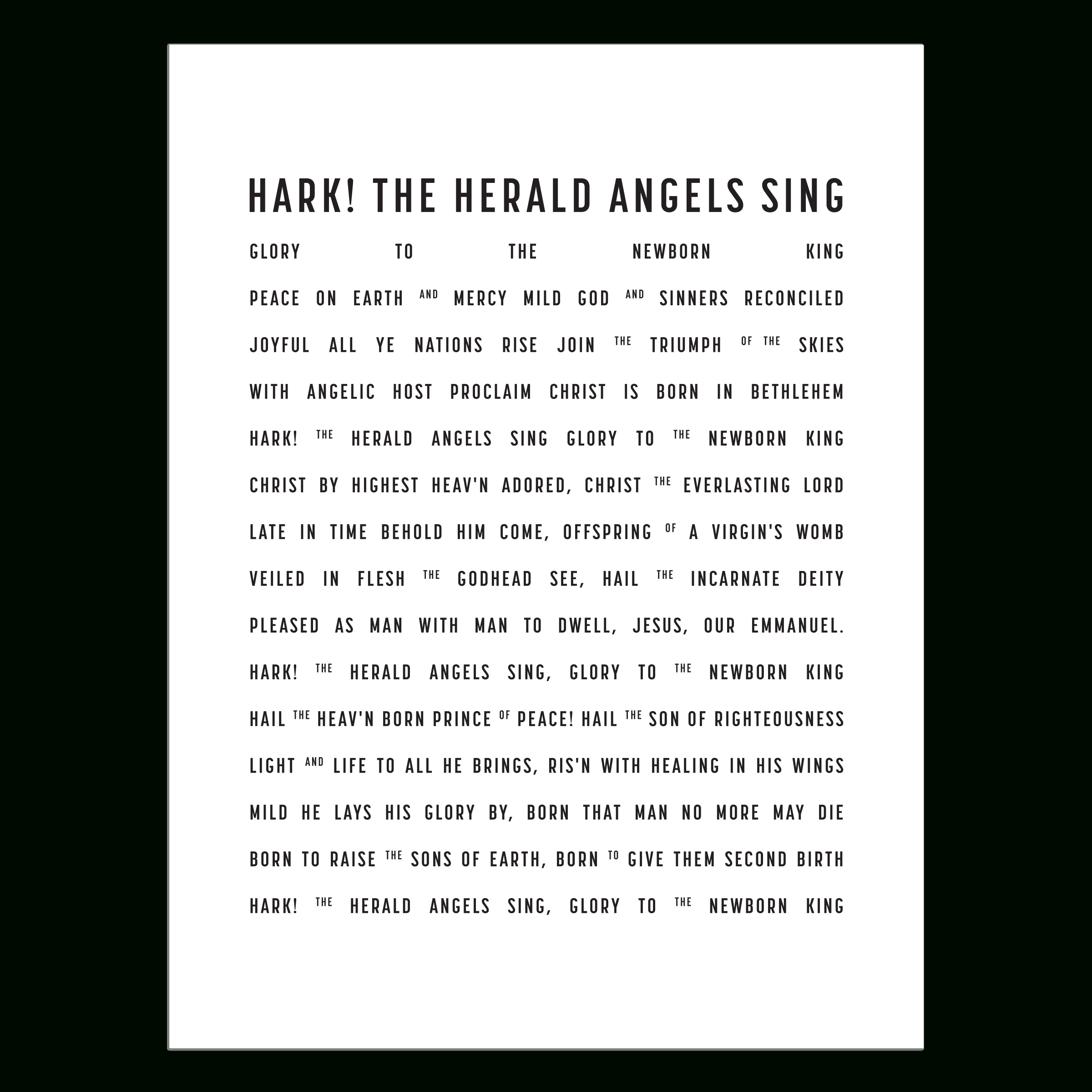 Hark The Herald Angels Sing - Visual Theology for Hark the Herald Angels Lyrics Printable
