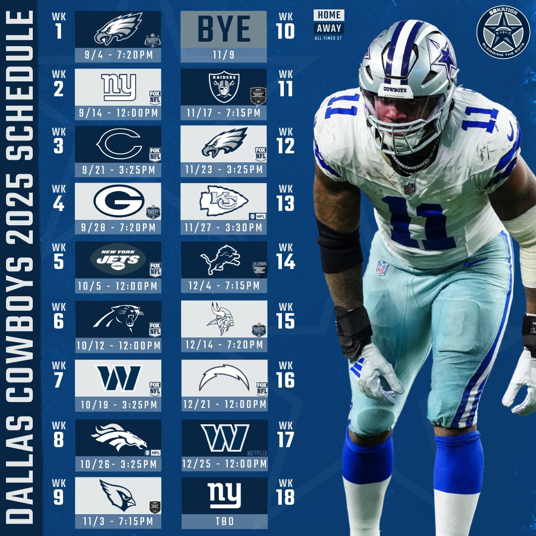 Here Is The 2025 Dallas Cowboys Schedule. throughout Printable Dallas Cowboys Football Schedule