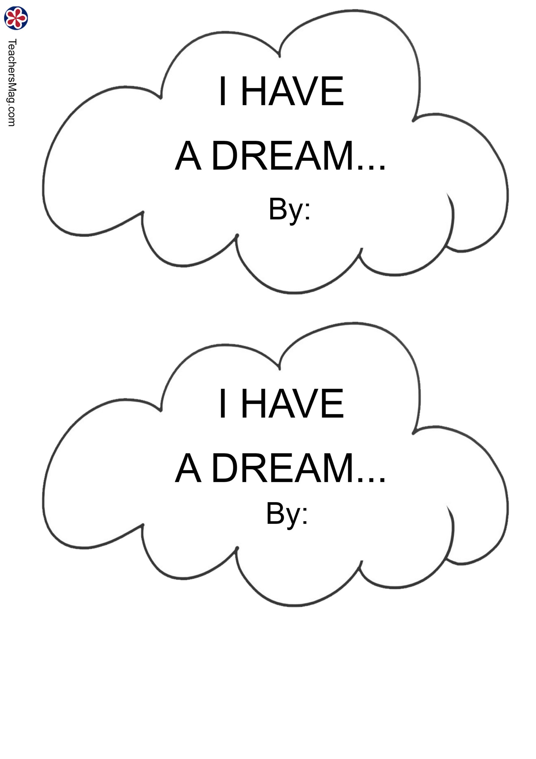 I Have A Dream," Activities For Preschoolers. Teachersmag inside I Have A Dream Printable