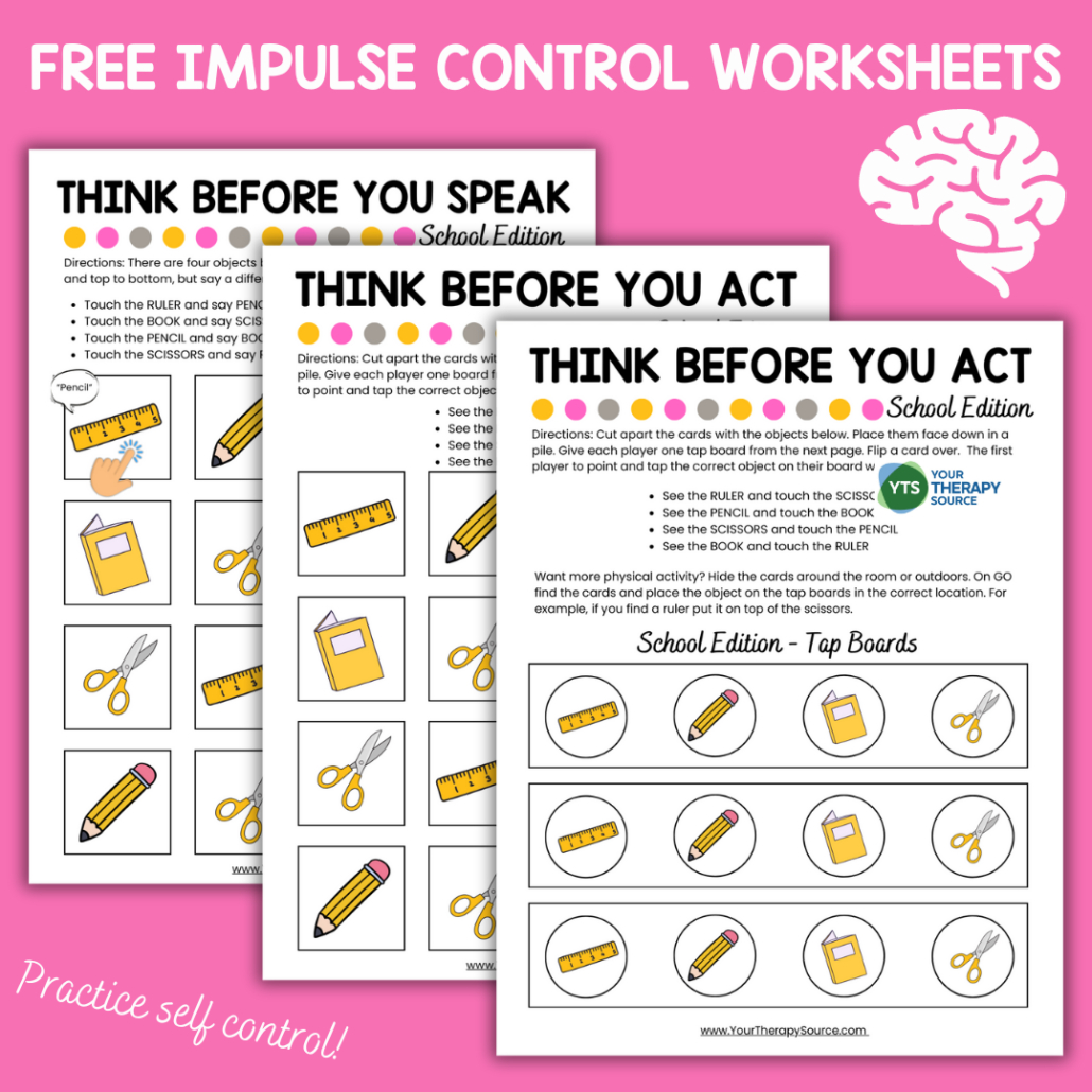 Impulse Control Worksheets - Free - Your Therapy Source with regard to Free Printable Impulse Control Worksheets Printable