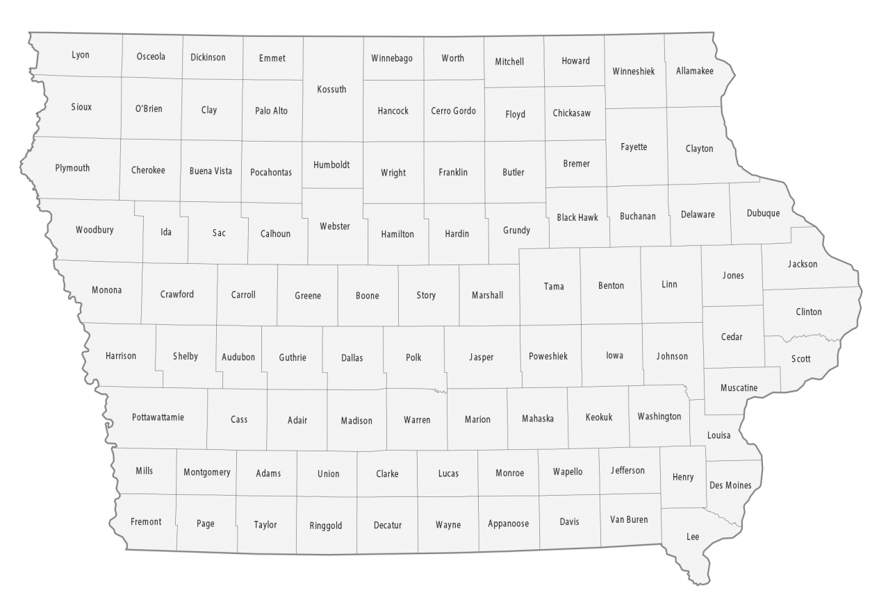 Iowa County Map - Gis Geography with State of Iowa Map Printable