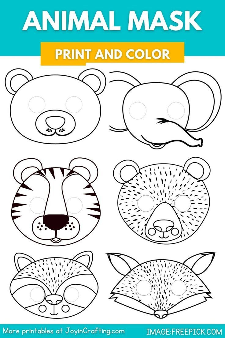 Jungle Animal Mask Printable Coloring Page regarding Printable Jungle Animal Mask Templates