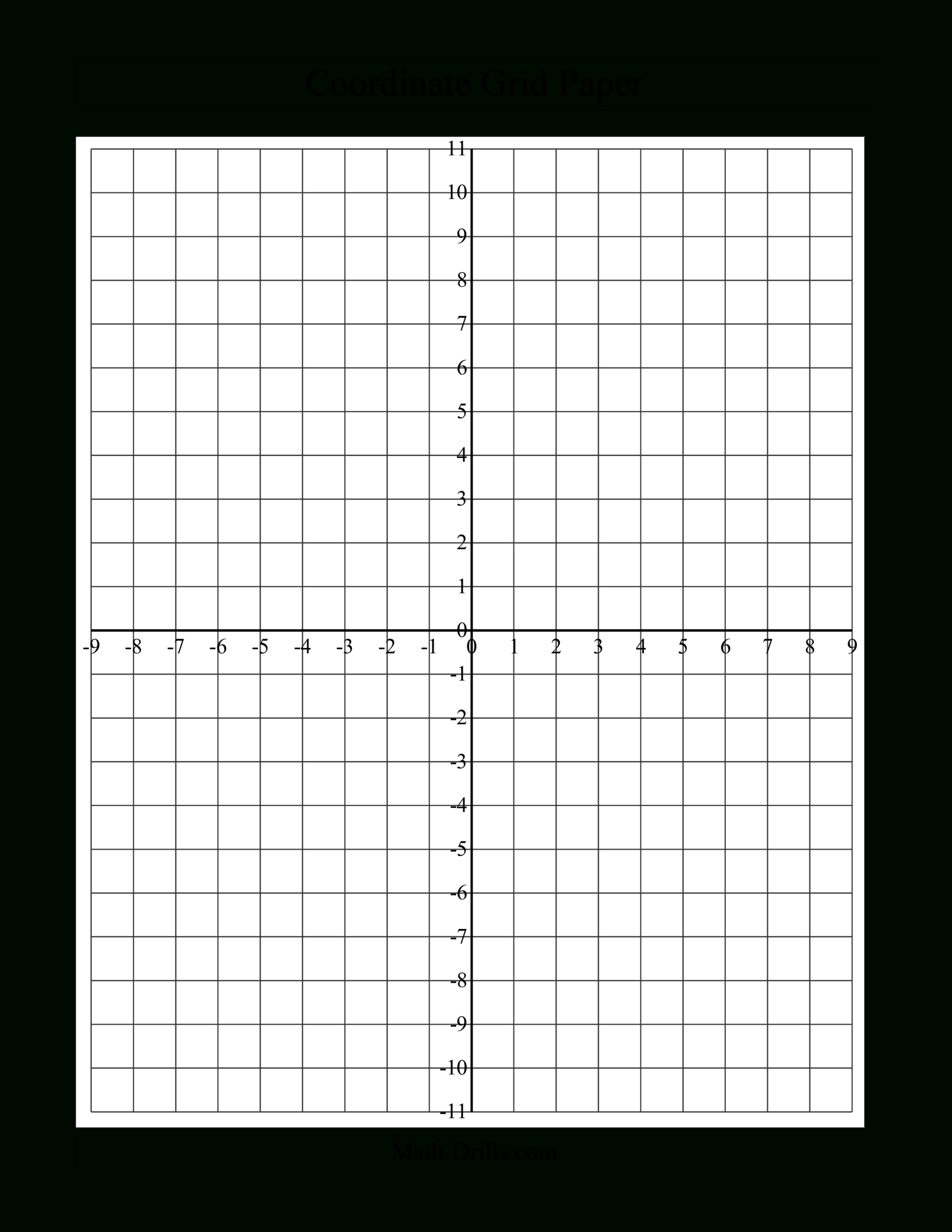 Kostenloses Printable Coordinate Grid Paper throughout Cartesian Plane Printable Graph Paper
