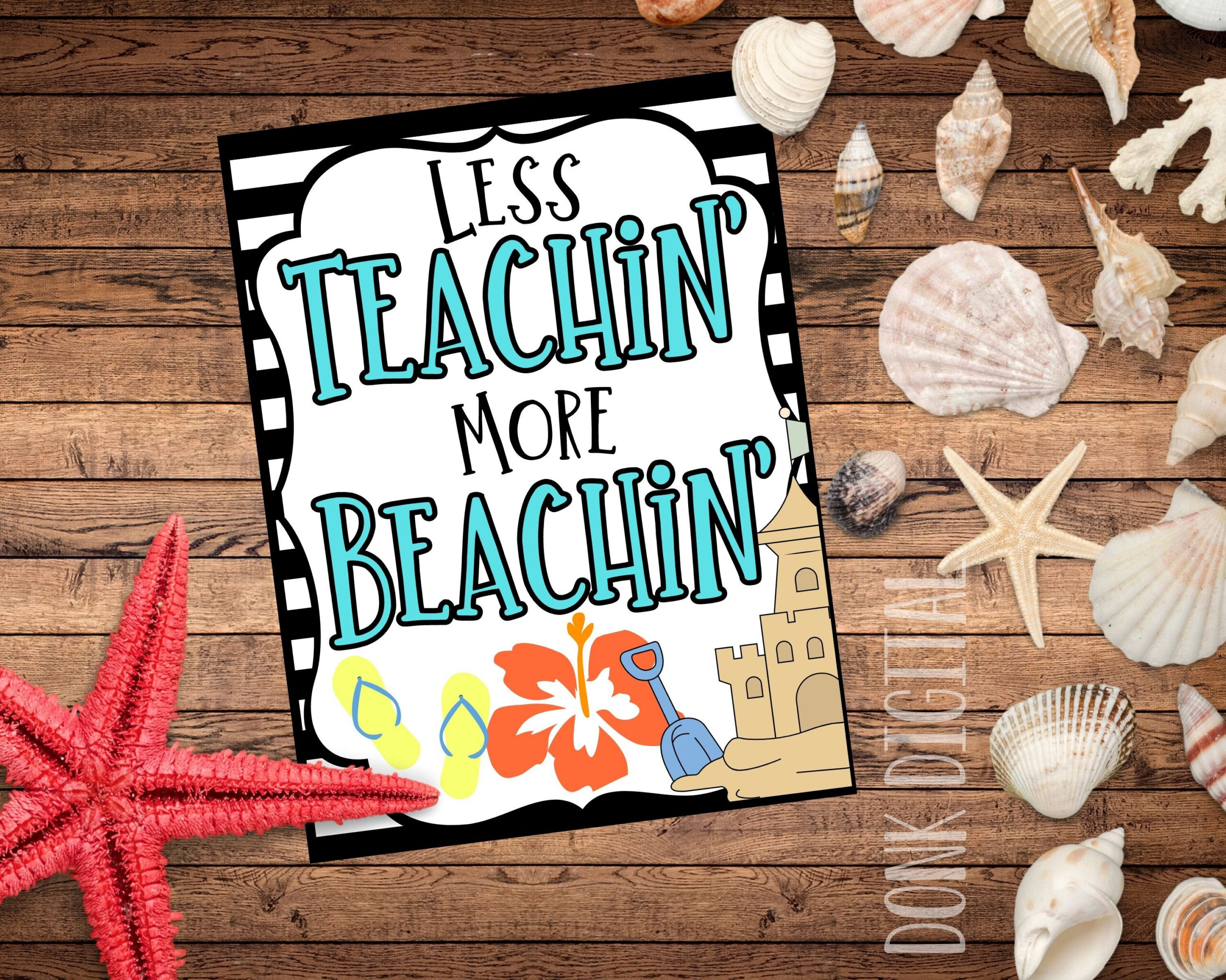 Less Teachin More Beachin' Printable Gift Tags - Summer Break (Pdf with regard to Less Teaching More Beachin Printable