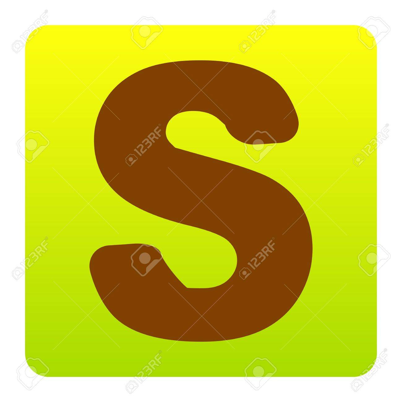 Letter S Sign Design Template Element. Vector. Brown Icon At Green inside Brown E&amp;amp;#039;s Printable Free